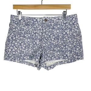 Gap Womens 6 Blue White Mini Floral Print Summer Shorts Cotton Stretch Chino